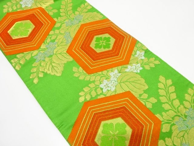 JAPANESE KIMONO / ANTIQUE FUKURO OBI / WOVEN KIKKO & PAULOWNIA